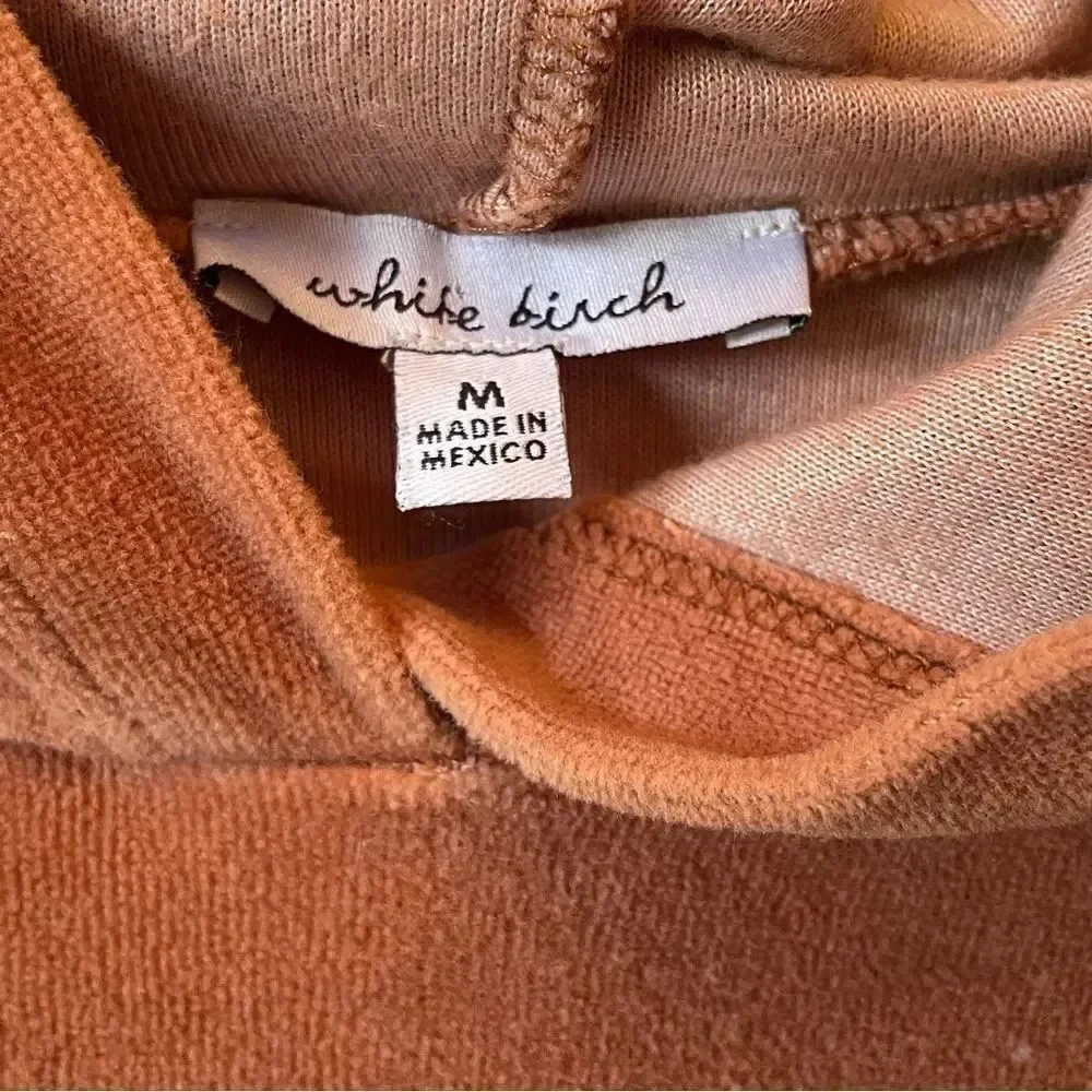 White Birch Terracotta Hooded Top Size Medium